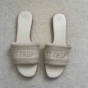 A New Day St. Tropez Cream Slide Sandals